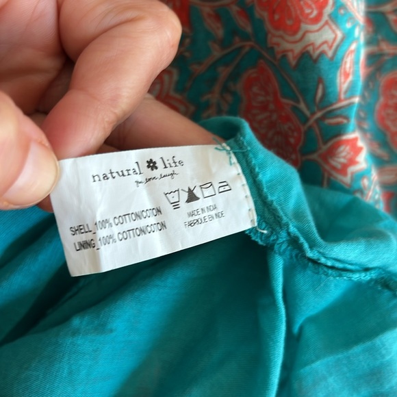 Turquoise Vines Amelia Sleeveless Shirt Dress with Cinch Waist Size Mediumm - Picture 11 of 13